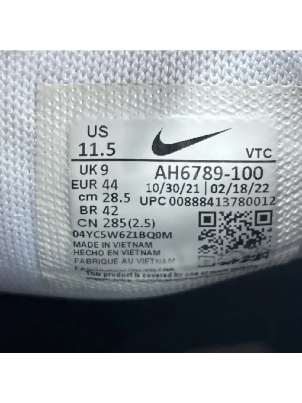 Nike Air Max 270 Women Size 11.5 White Running Shoes AH6789-100